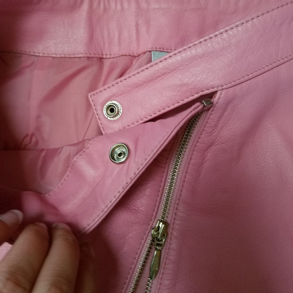WILSON'S LEATHER MAXIMA PINK LEATHER MINISKIRT! - Picture 6 of 8